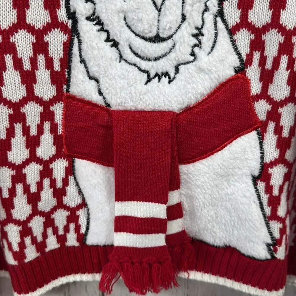 Blizzard Bay Llama Christmas Sweater Red White Fun Ugly Holiday Festive Winter